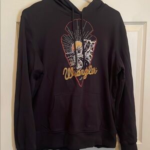 Wrangler Black Hoodie with Graphic Design